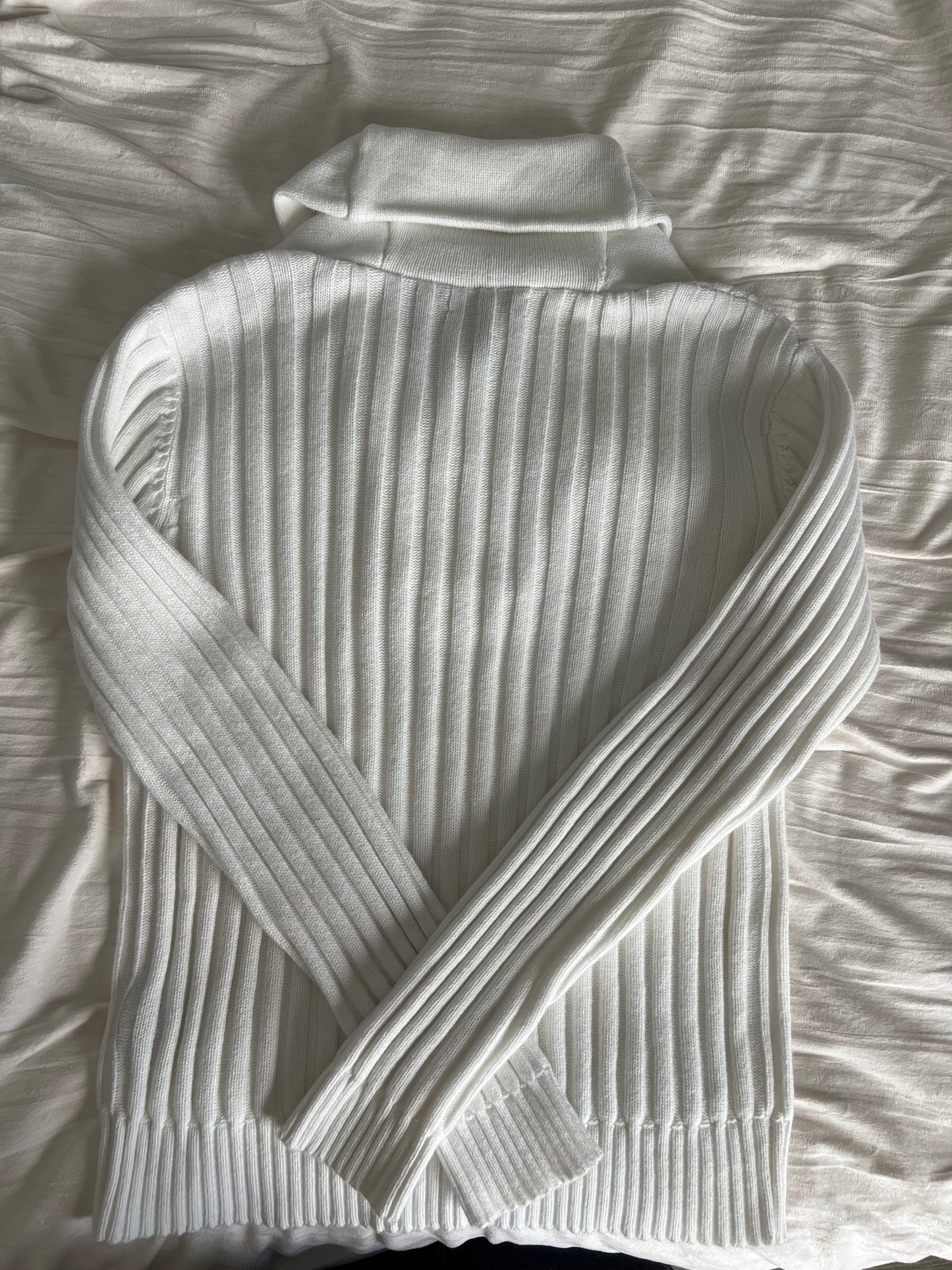 White Knit Button Sweater — Lauren Jeans Co. by Ralph Lauren