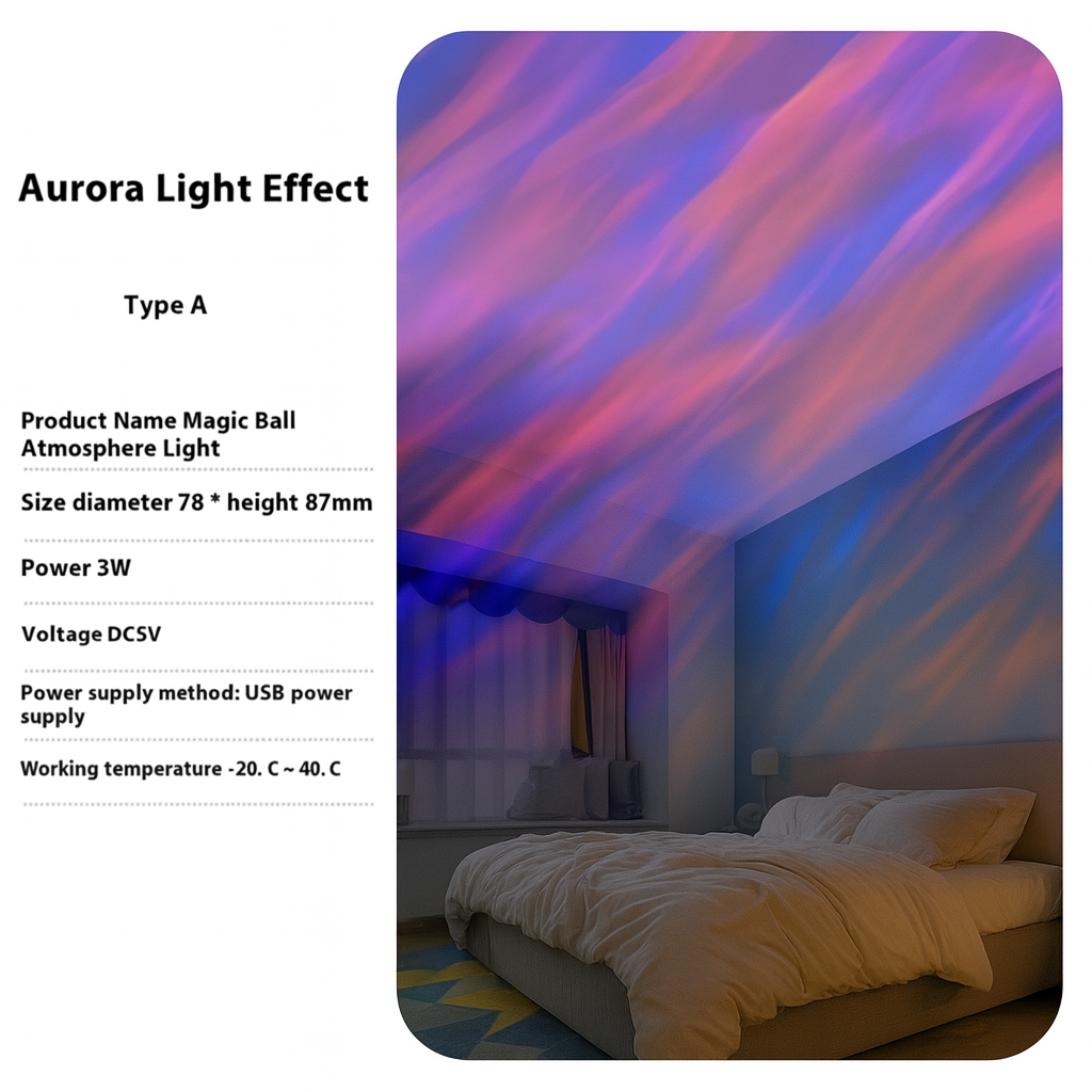 Rotating Aurora Projector Light