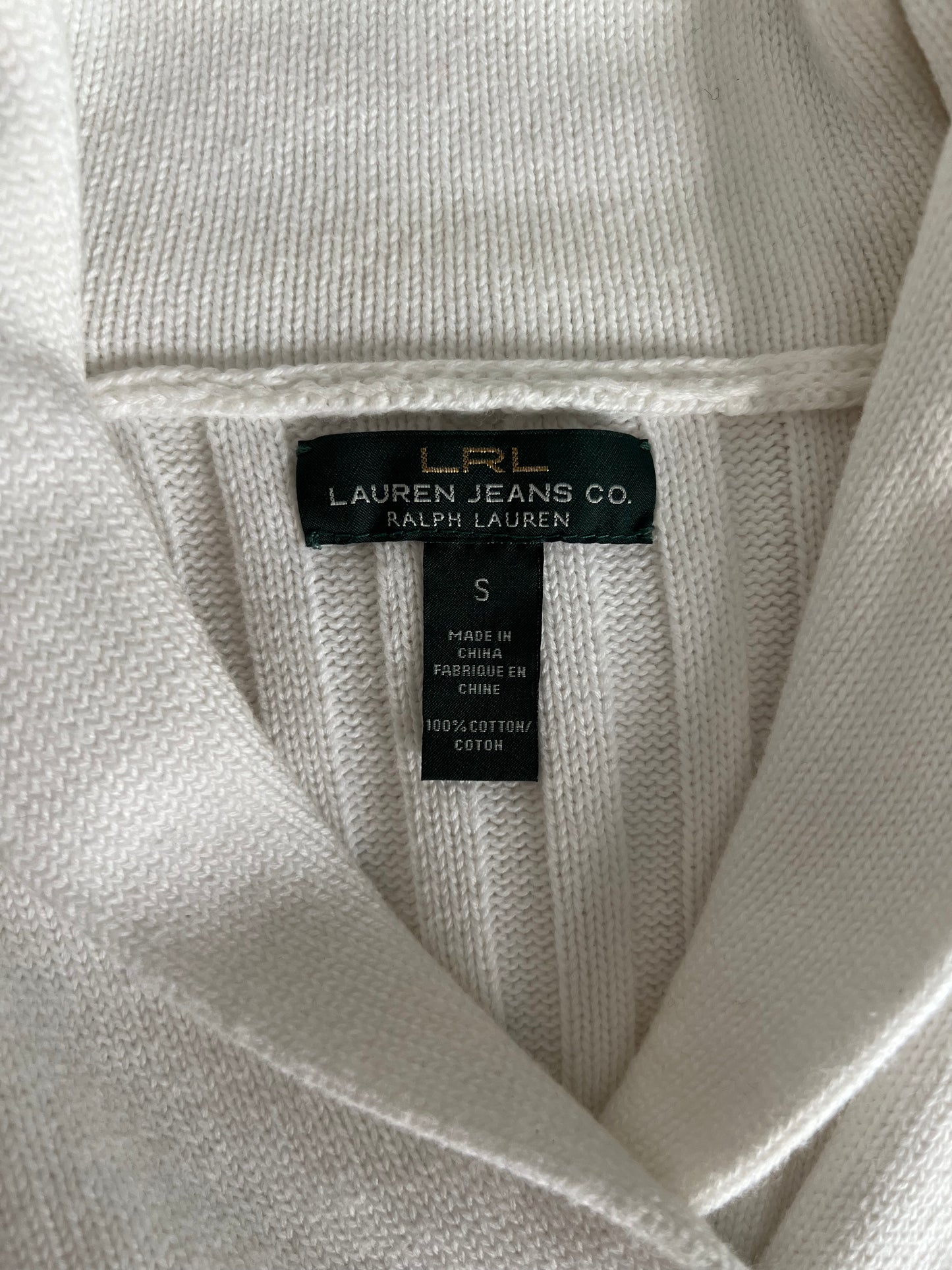 White Knit Button Sweater — Lauren Jeans Co. by Ralph Lauren