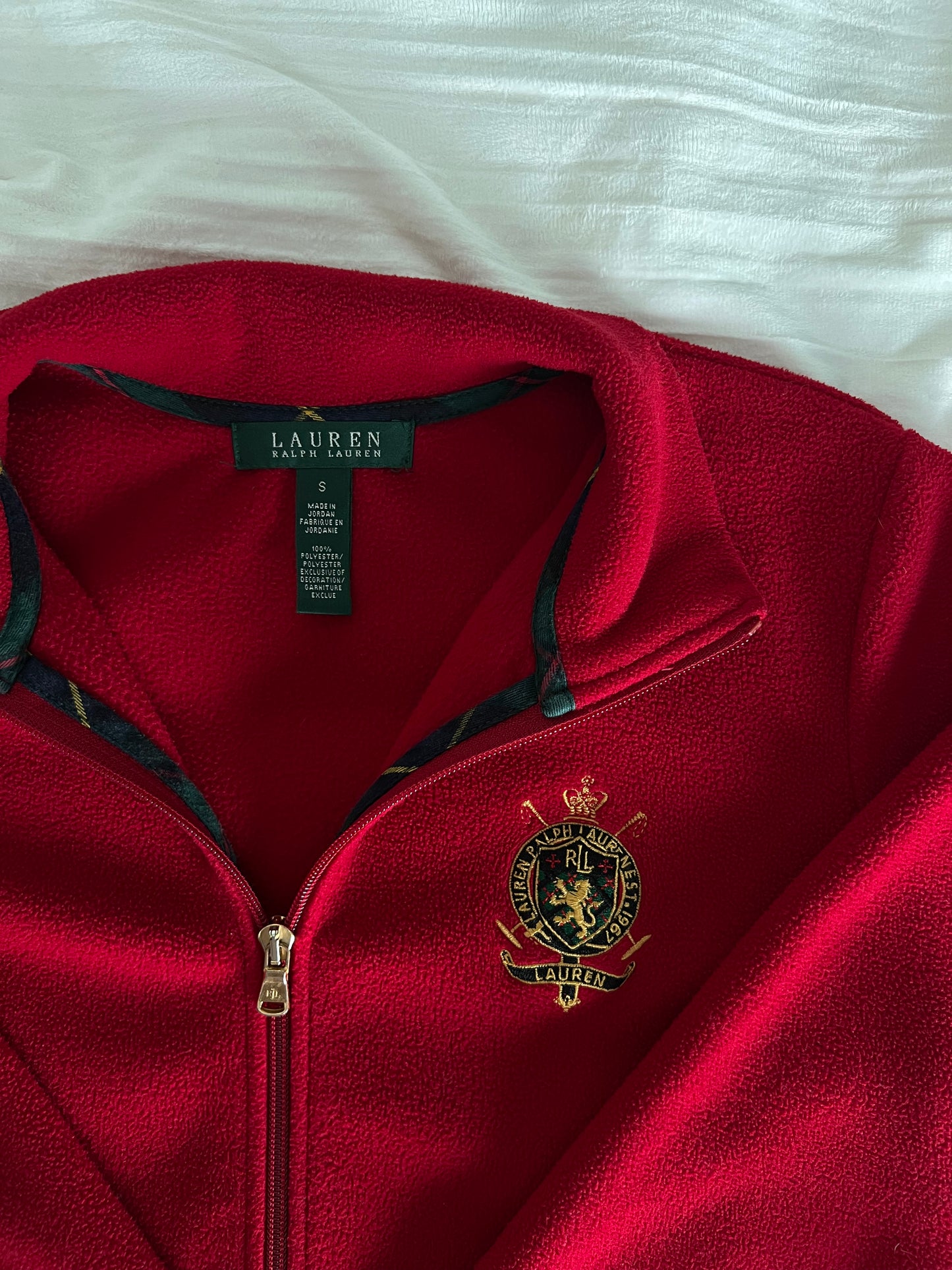 Red Zip-Up Sweater — Lauren Jeans Co. by Ralph Lauren