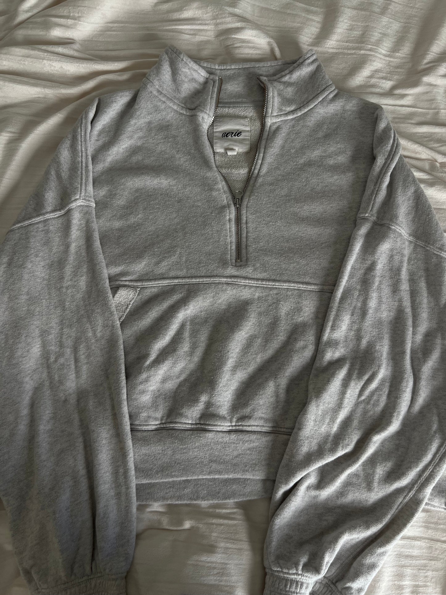 Grey Half Zip-Up — Aerie