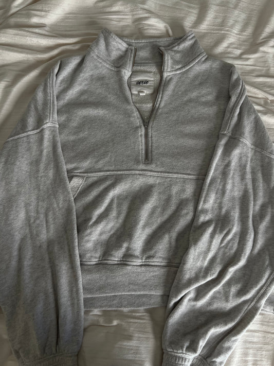 Grey Half Zip-Up — Aerie