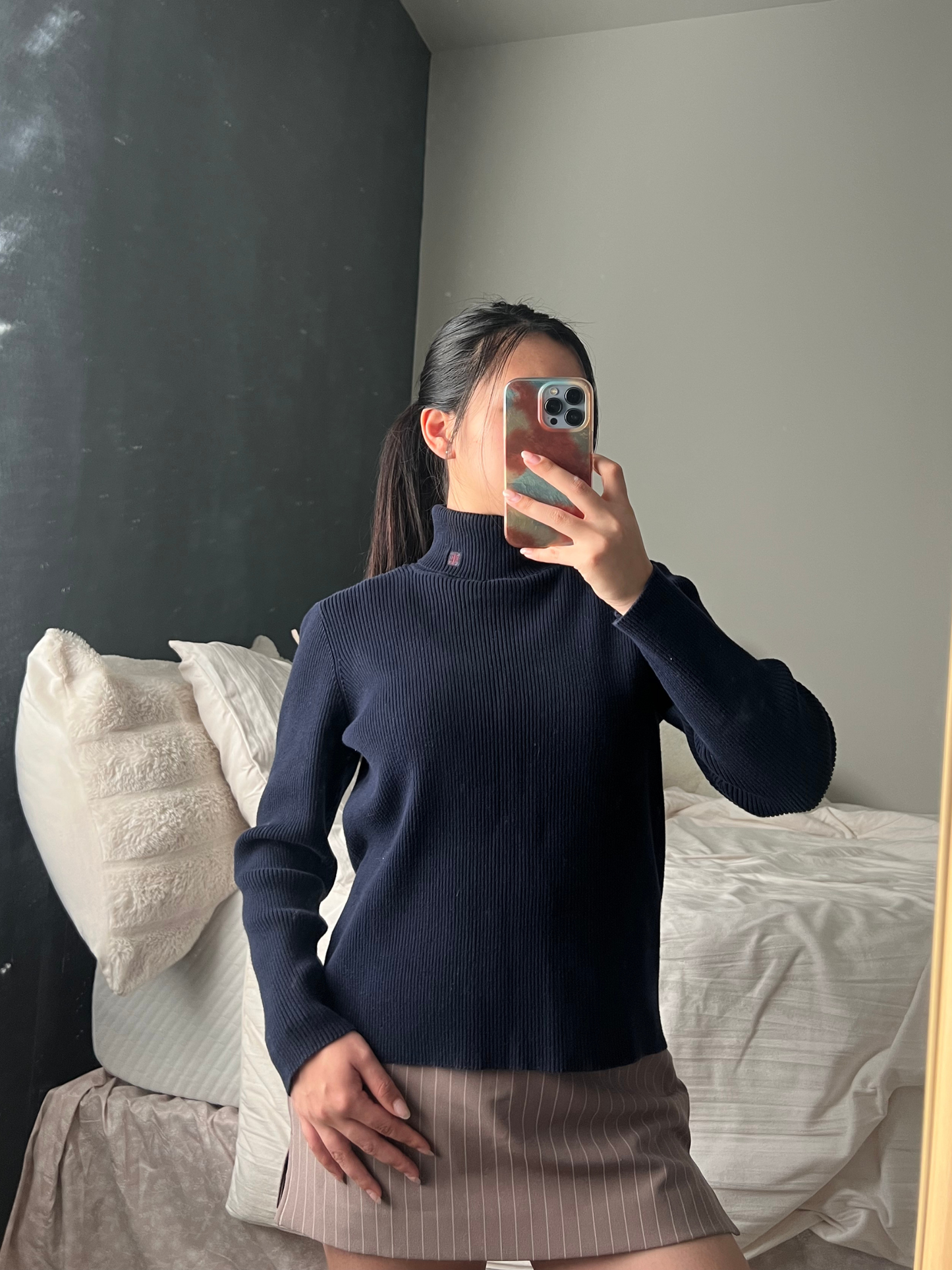Navy Turtleneck Sweater — Lauren Jeans Co. by Ralph Lauren