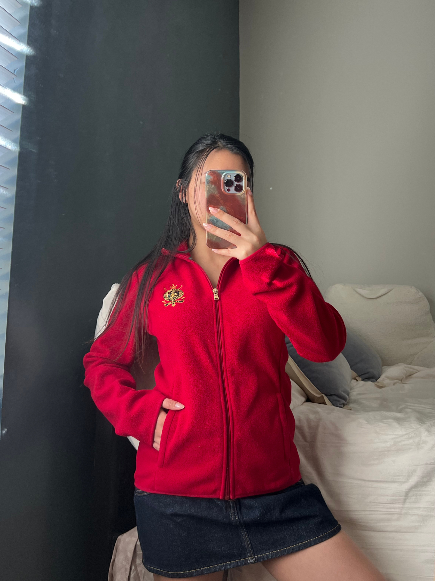 Red Zip-Up Sweater — Lauren Jeans Co. by Ralph Lauren