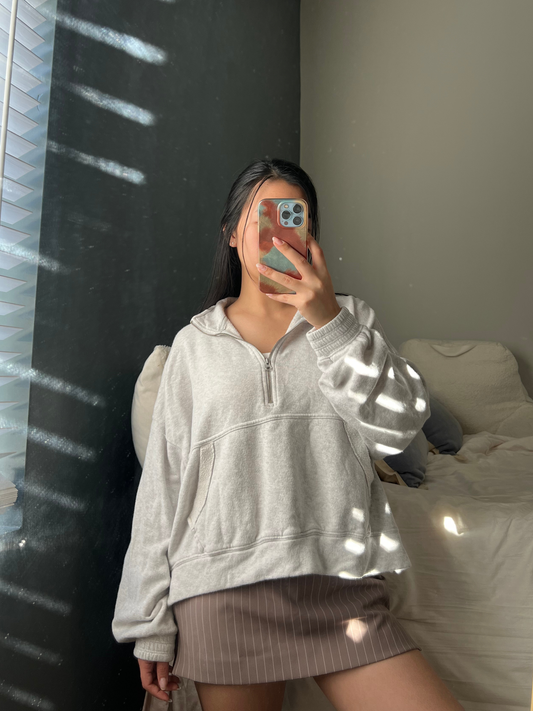 Grey Half Zip-Up — Aerie